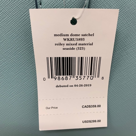 Medium dome satchel Kate spade seaside blue new - Picture 3 of 8